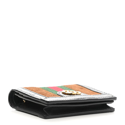 Gucci Suede Patent Web Ophidia Card Case Nocciola Black 4 of 10