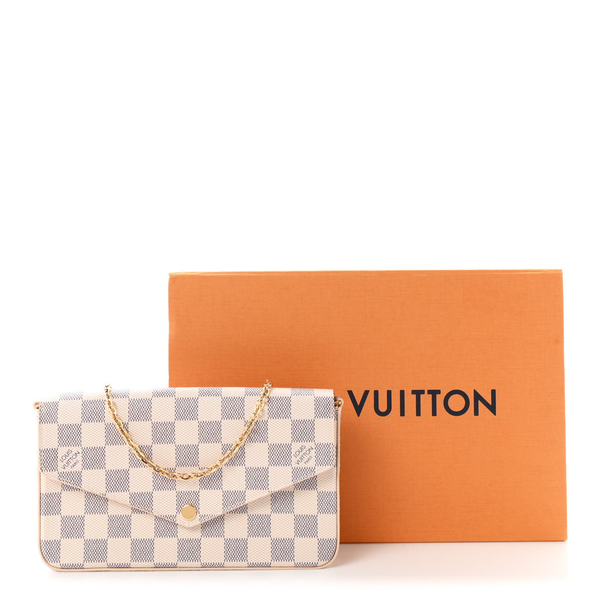 Louis Vuitton Damier Azur Pochette Felicie Chain Wallet Rose Ballerine 10 of 10