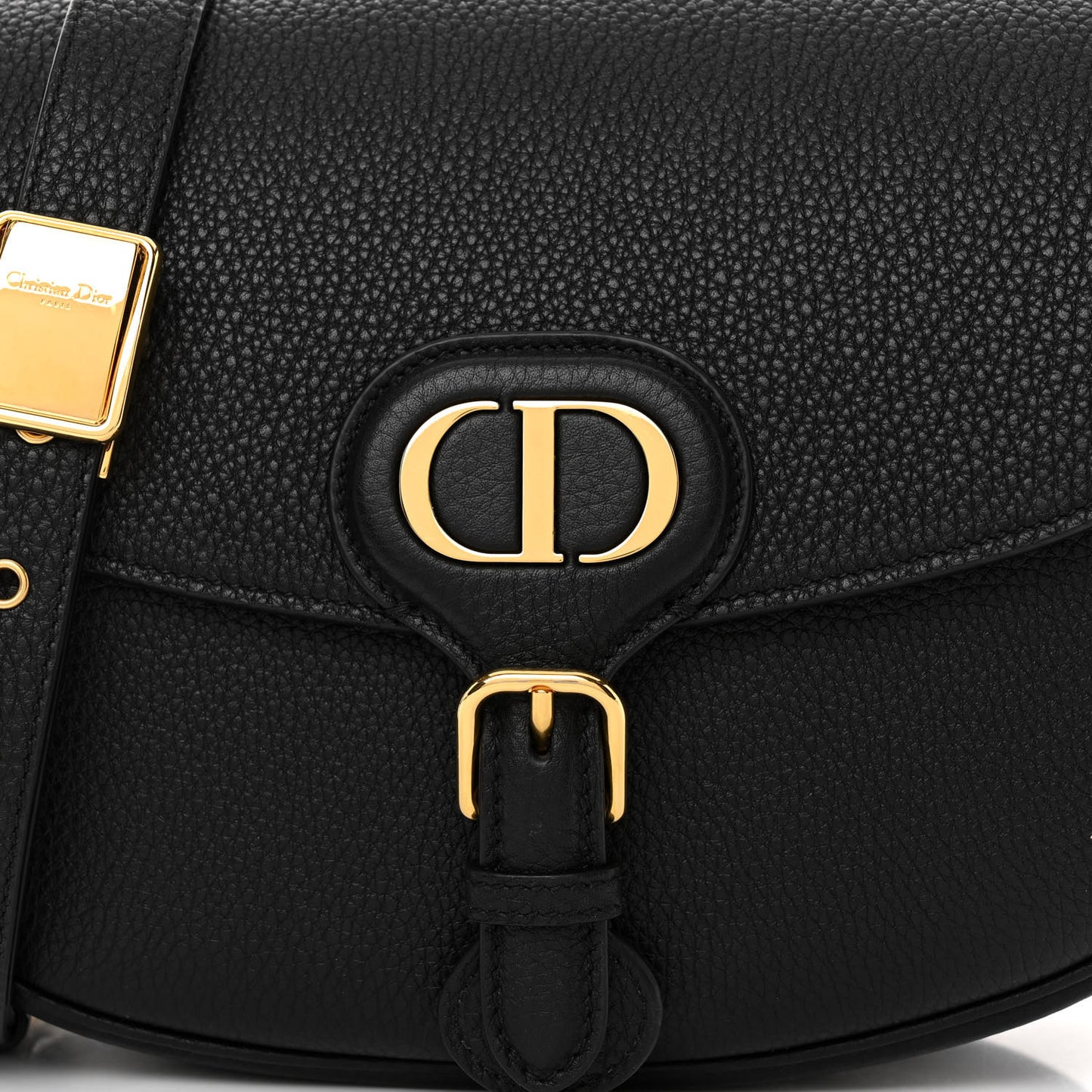 Grained Calfskin Medium Bobby Flap Black