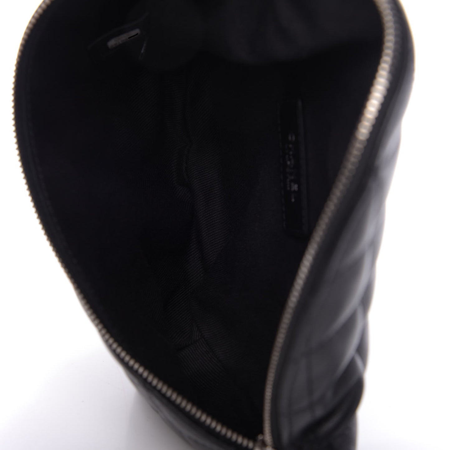 Calfskin Quilted Waist Belt Bag Black