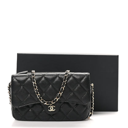 Chanel Caviar Quilted Flap Phone Holder With Chain Black 13 of 13