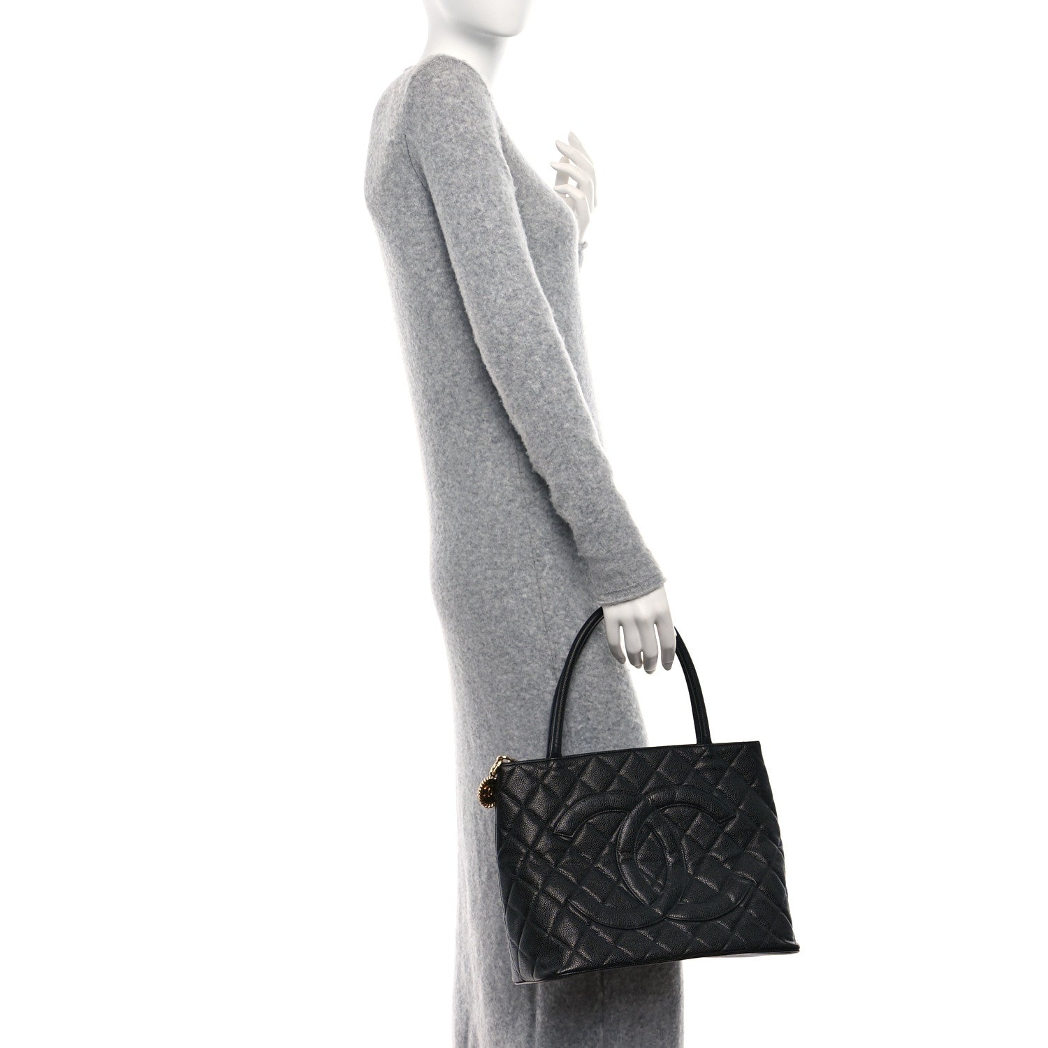 Chanel Caviar Quilted Medallion Tote Black 3 of 9