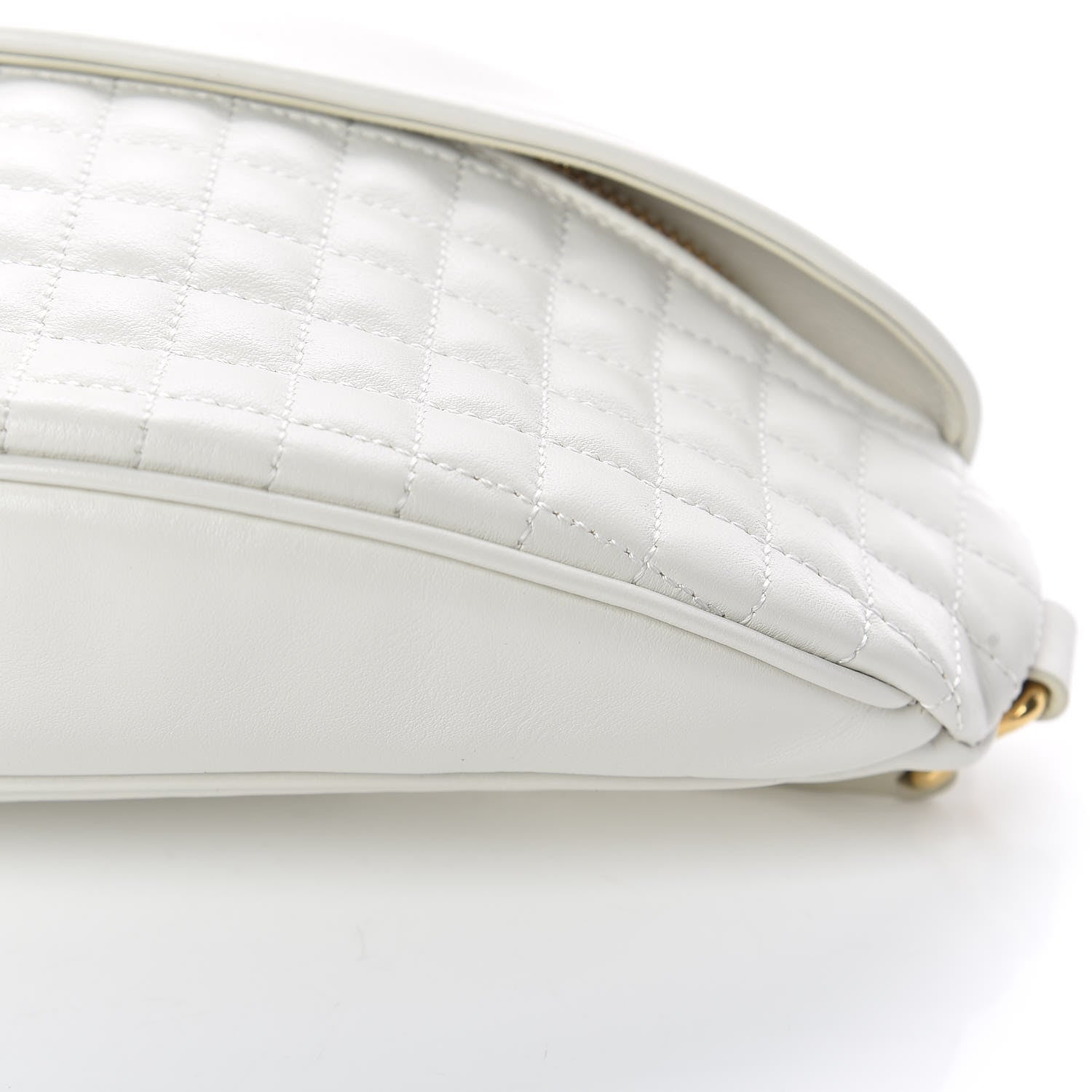 Celine Calfskin Quilted C Charm Belt Bag White 9 of 9