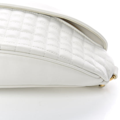 Celine Calfskin Quilted C Charm Belt Bag White 9 of 9