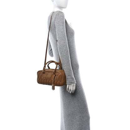 Miu Miu Nappa Matelasse Large Arcadie Top Handle Bag Caramel 2 of 13