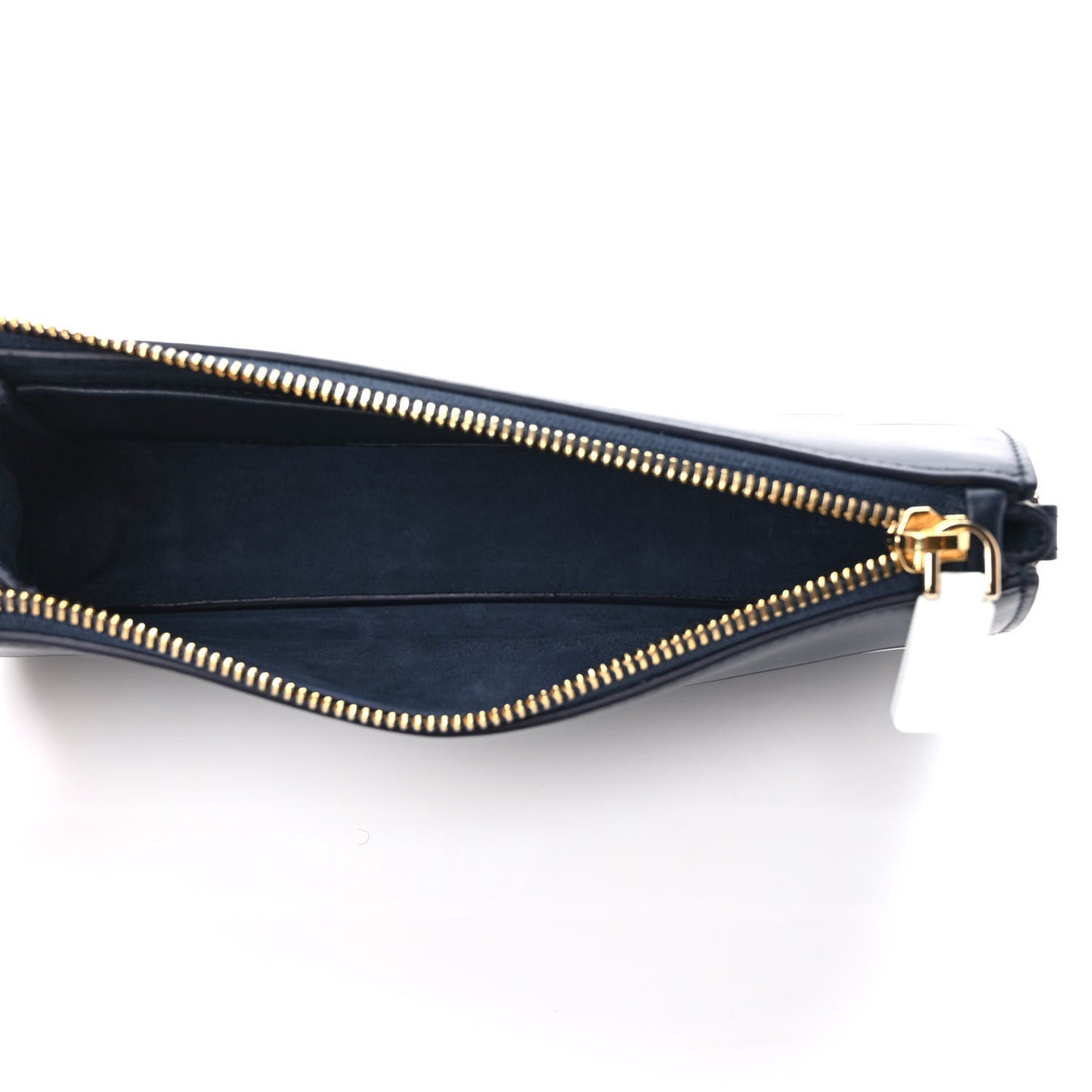 Calfskin Vibe Zip Pouch Blue White