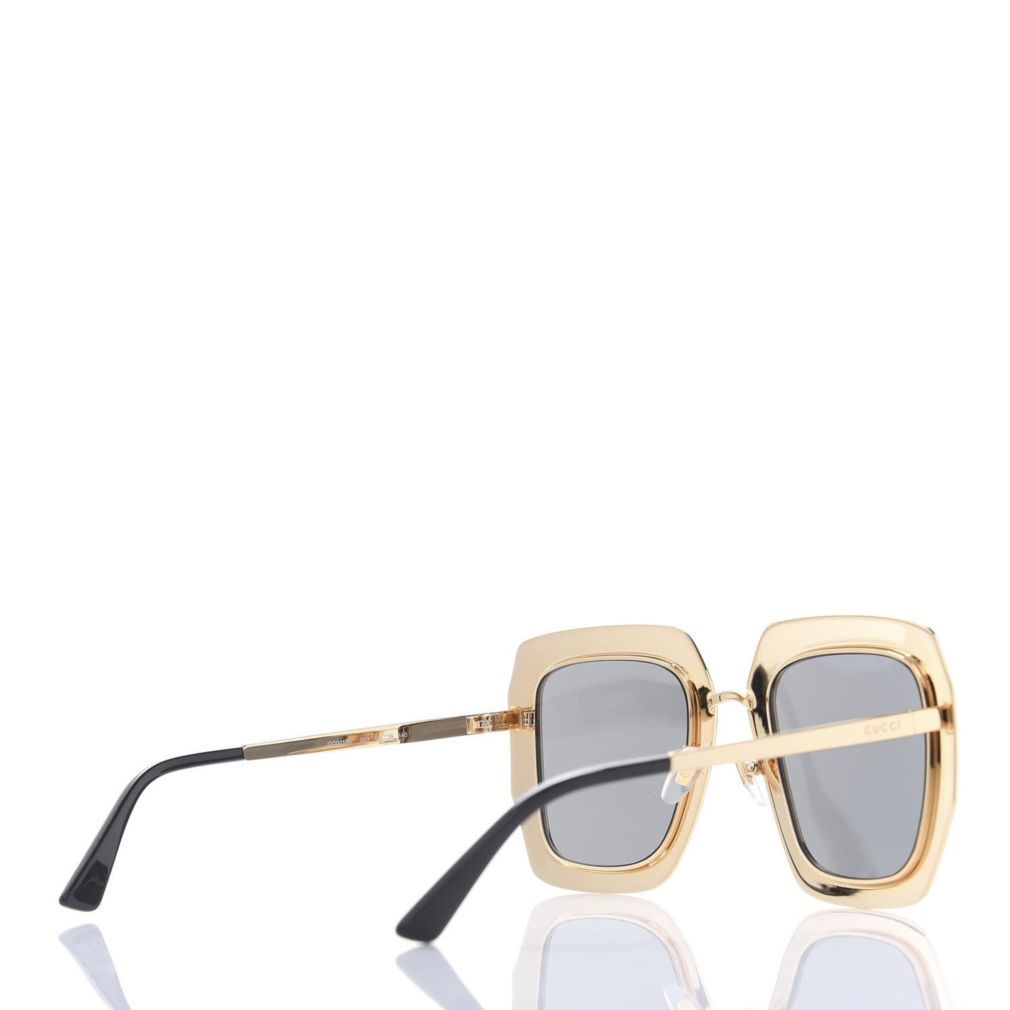 Metal Acetate Crystal Oversize GG0115S Sunglasses Gold