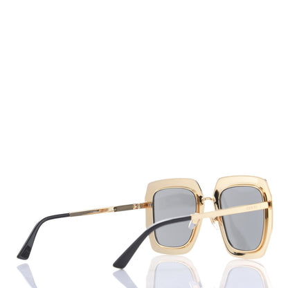 Gucci Metal Acetate Crystal Oversize GG0115S Sunglasses Gold 4 of 9