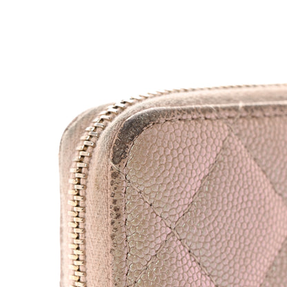 Chanel Iridescent Caviar Quilted Zipped Key Holder Case Beige 11 of 21