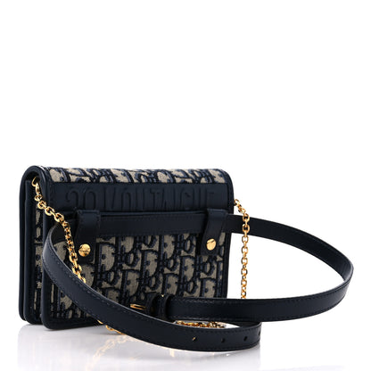 Christian Dior Oblique 30 Montaigne 2-In-1 Pouch Blue 3 of 9