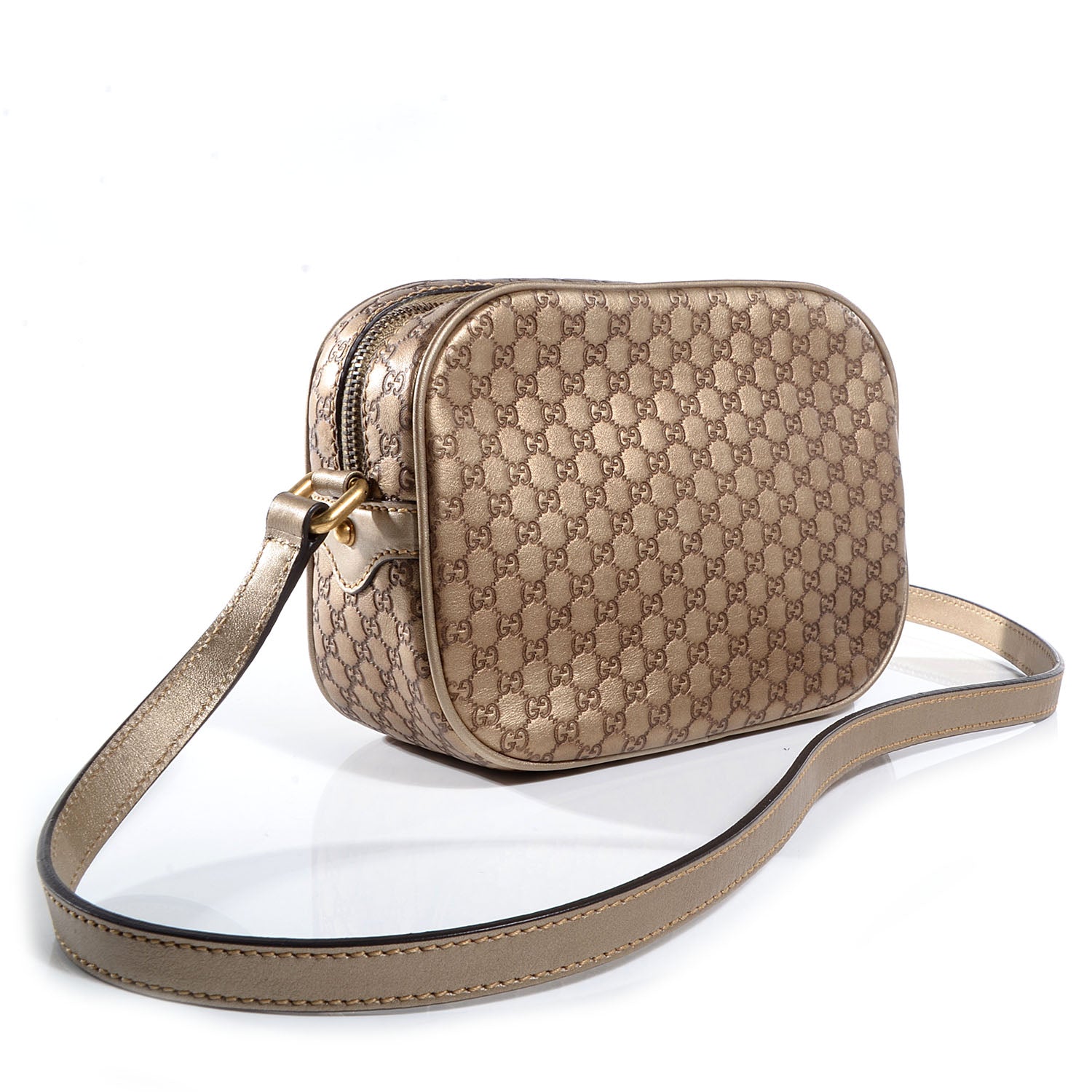 Gucci Metallic Microguccissima Sunshine Disco Crossbody Bag Champagne 3 of 8