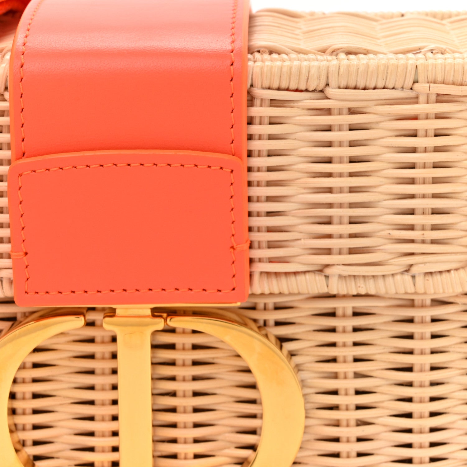 Christian Dior Wicker Oblique 30 Montaigne Box Bag Fluorescent Orange 8 of 10