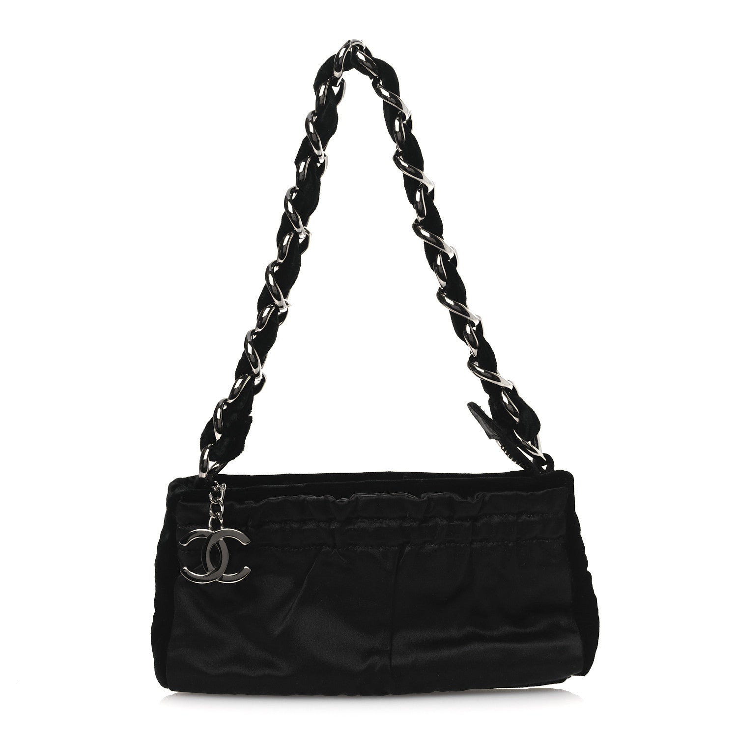 Chanel Velvet Satin Evening Bag Black 1 of 11