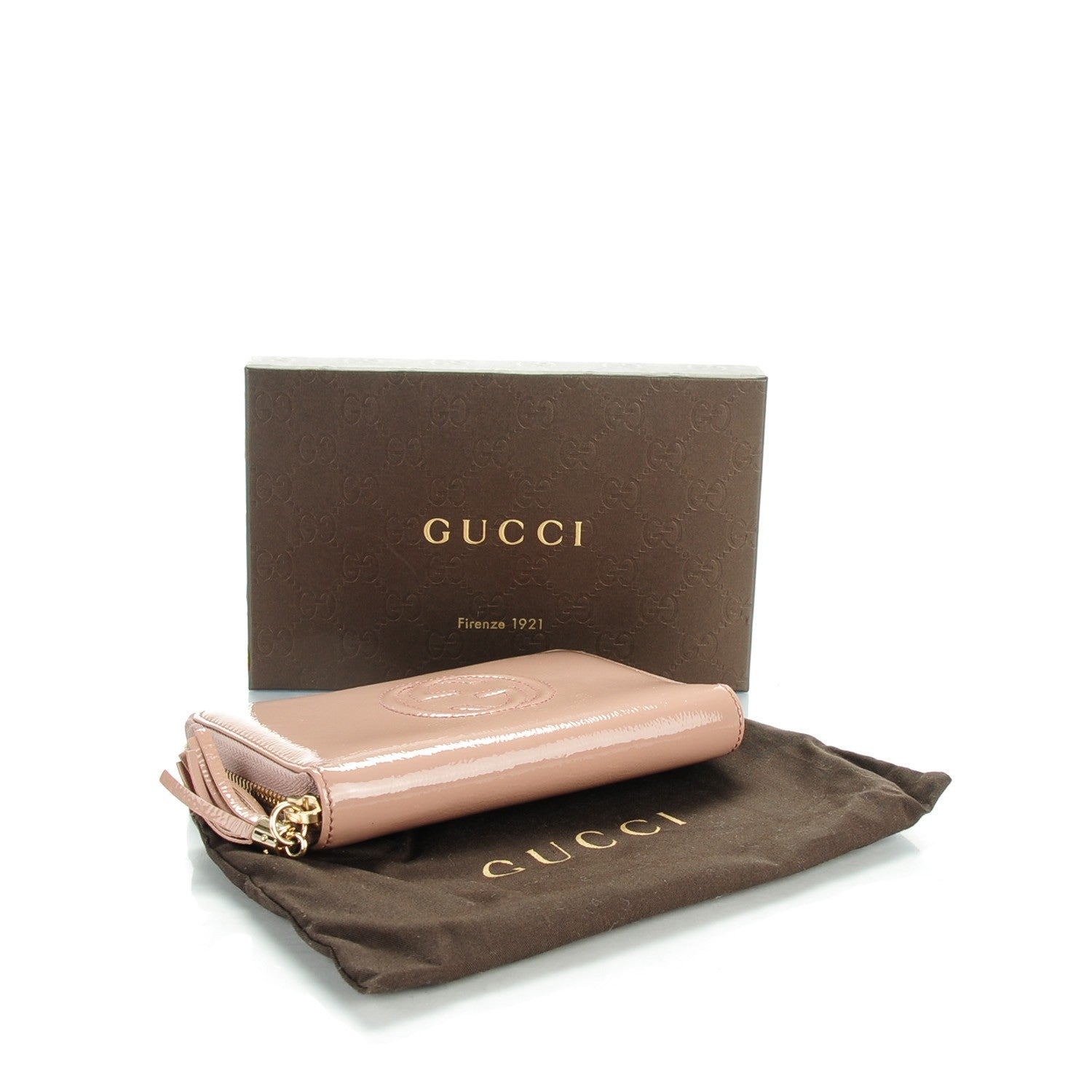 Gucci Patent Medium Soho Zip Around Wallet Dark Cipria 4 of 8