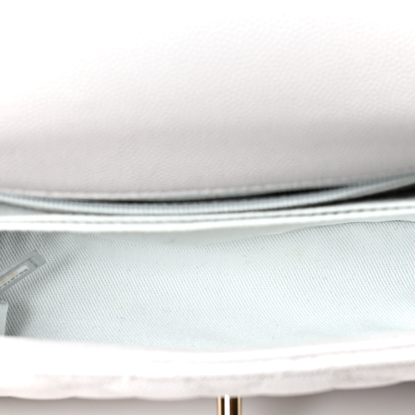 Caviar Quilted Mini Coco Handle Flap Light Grey