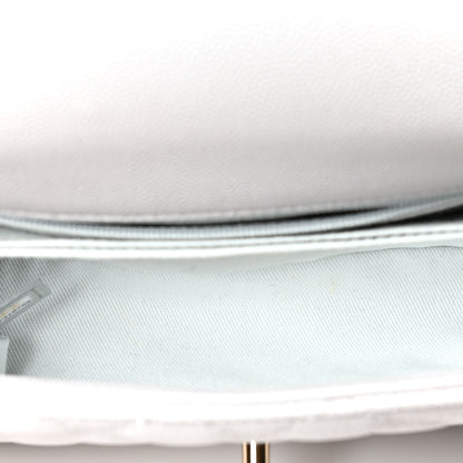 Chanel Caviar Quilted Mini Coco Handle Flap Light Grey 5 of 10