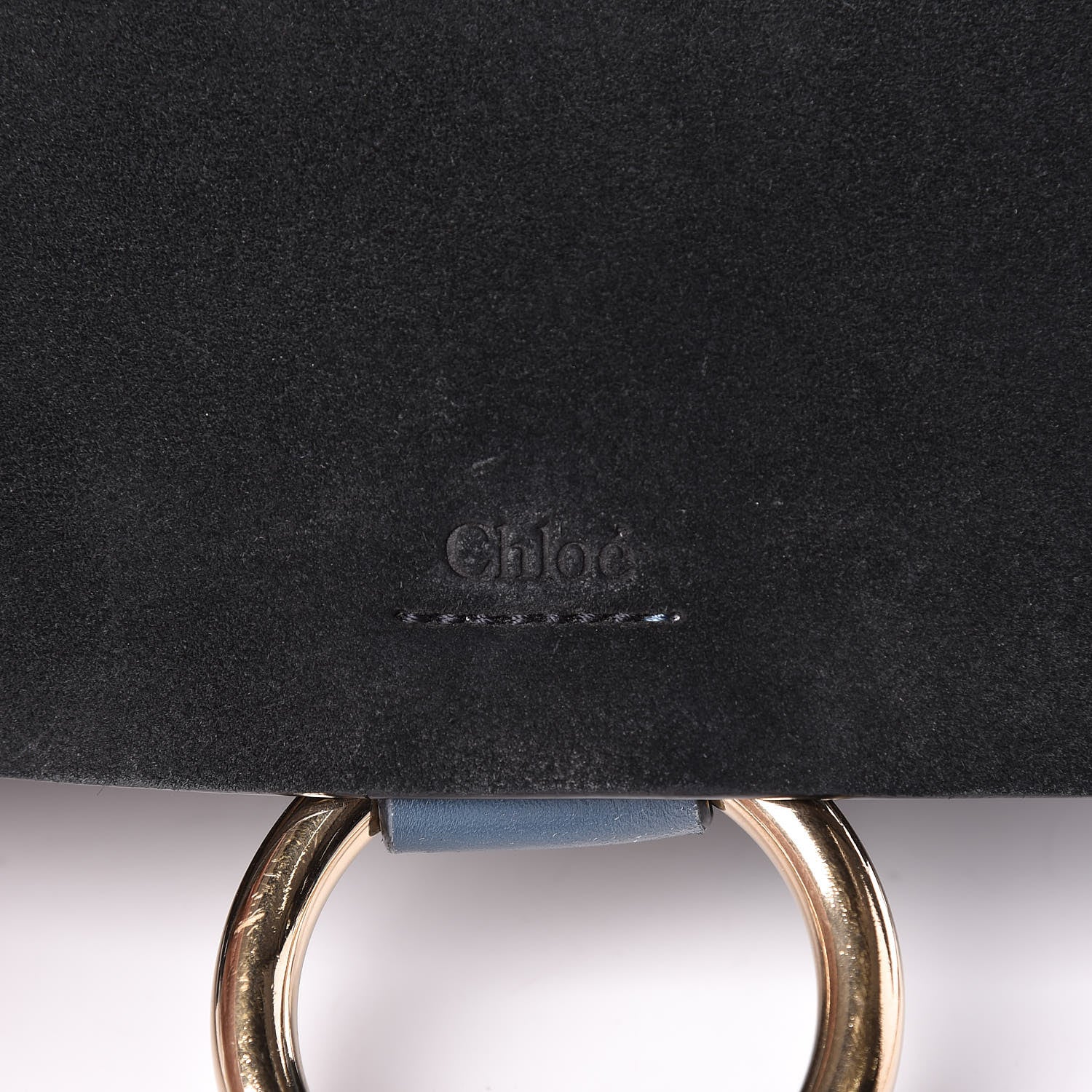 Chloe Suede Calfskin Small Faye Shoulder Bag Majolica Blue 6 of 15