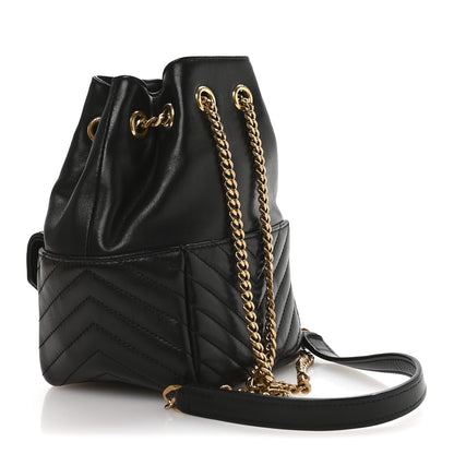 Saint Laurent Lambskin Matelasse Monogram Joe Nano Bucket Bag Black 5 of 19