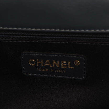 Chanel Calfskin Surpique Chevron Large Flap Blue 6 of 7