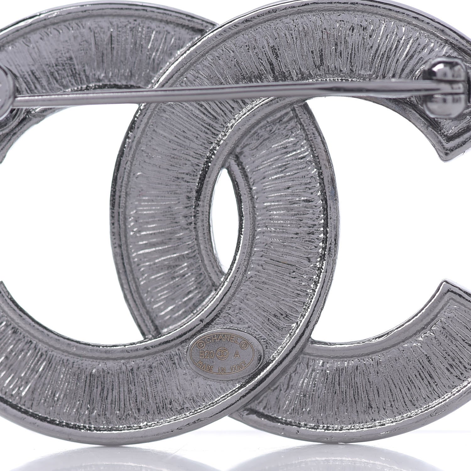 Chanel Crystal Pearl Chain Mania CC Brooch Silver 3 of 3