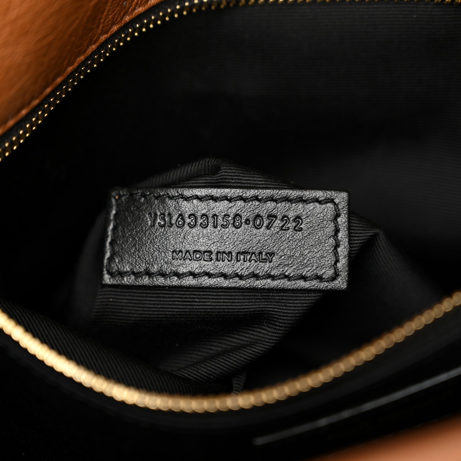 Saint Laurent Crinkled Calfskin Matelasse Monogram Baby Niki Chain Satchel Light Caramel 6 of 10