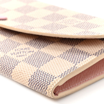 Louis Vuitton Damier Azur Emilie Wallet Rose Ballerine 8 of 10