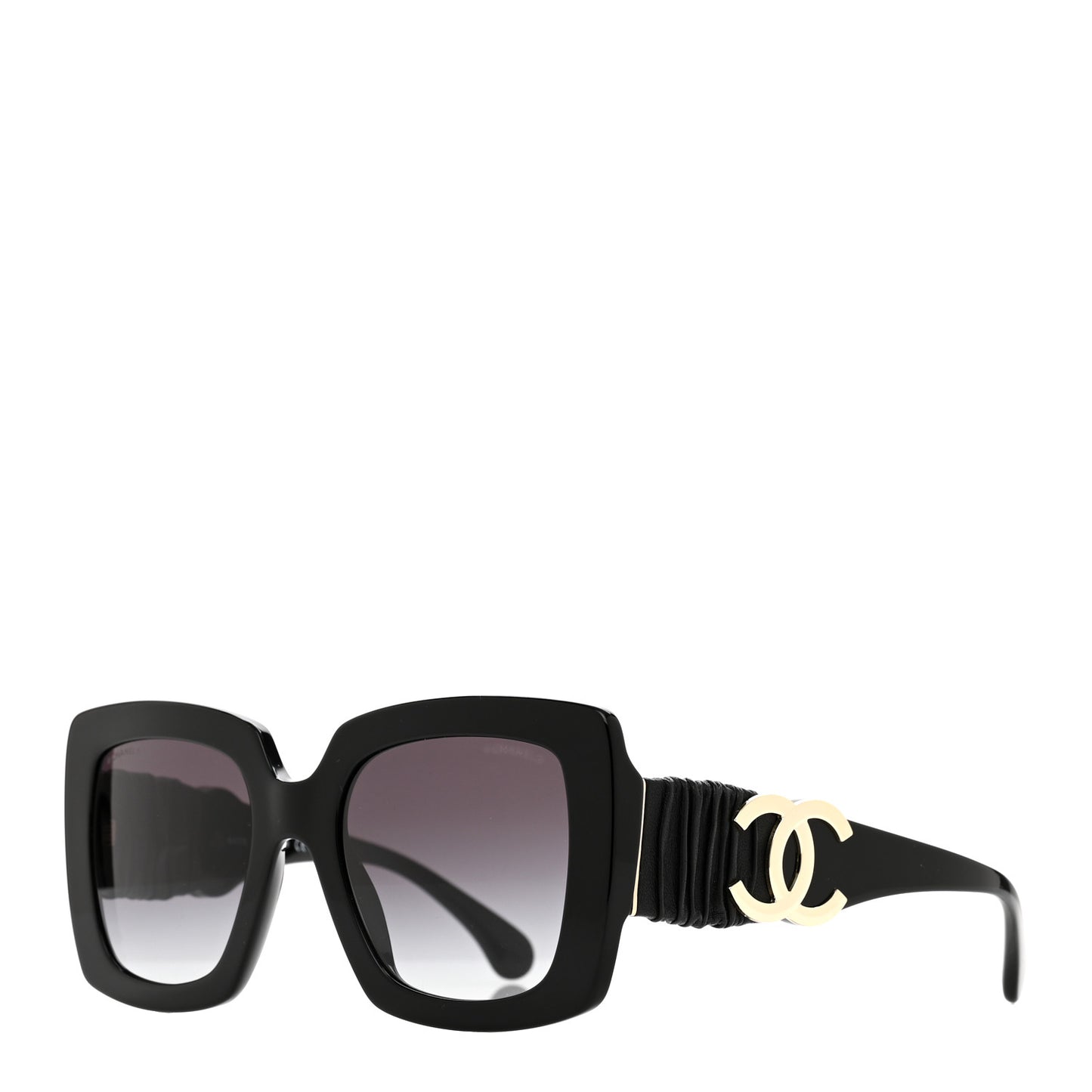 Acetate Calfskin Square Sunglasses 5474-Q Black