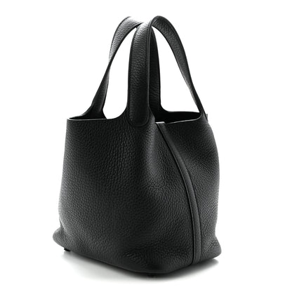 Hermes Taurillon Clemence Monochrome Picotin Lock 18 PM Black 3 of 10