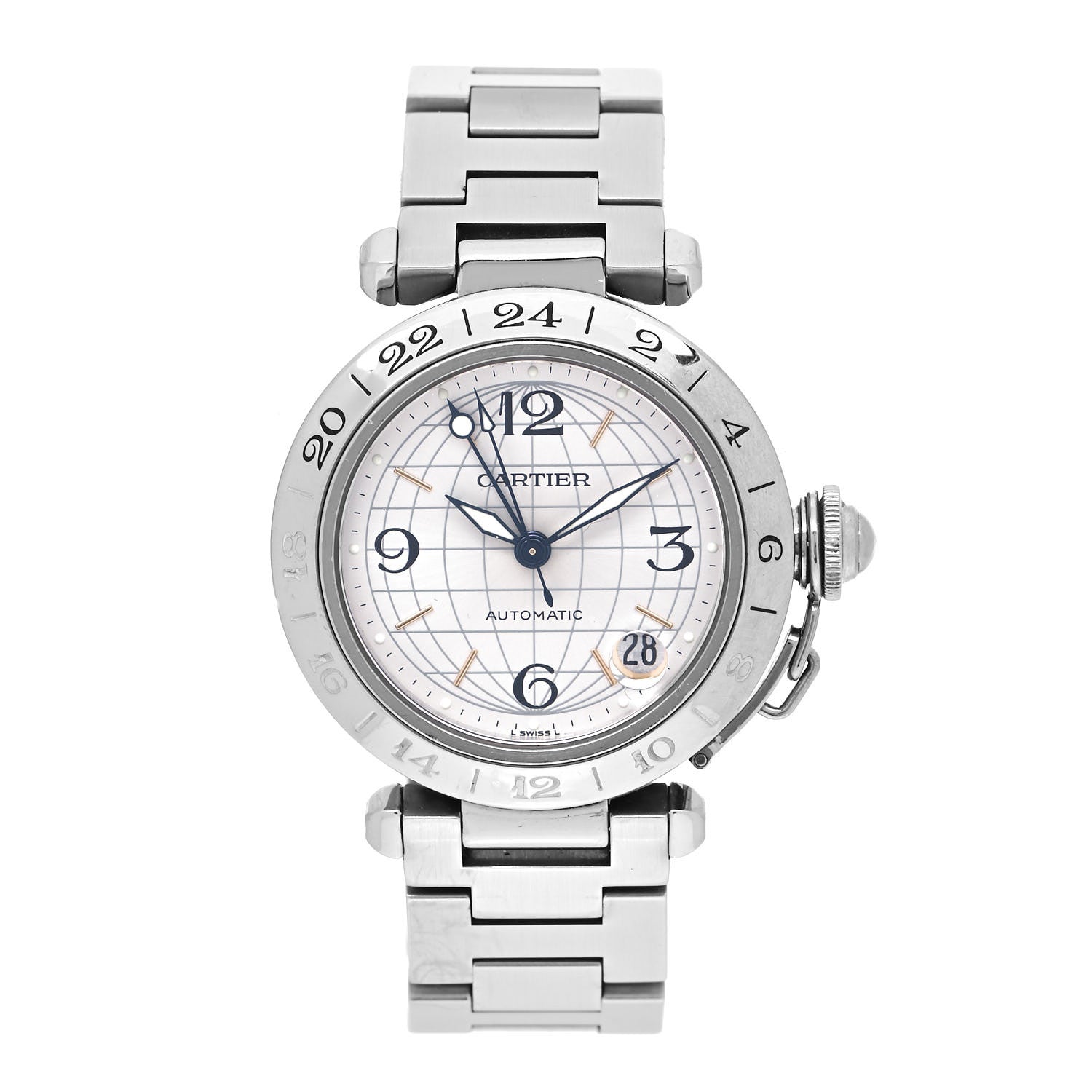 Cartier Stainless Steel 35mm Pasha GMT Automatic Watch 1 of 4