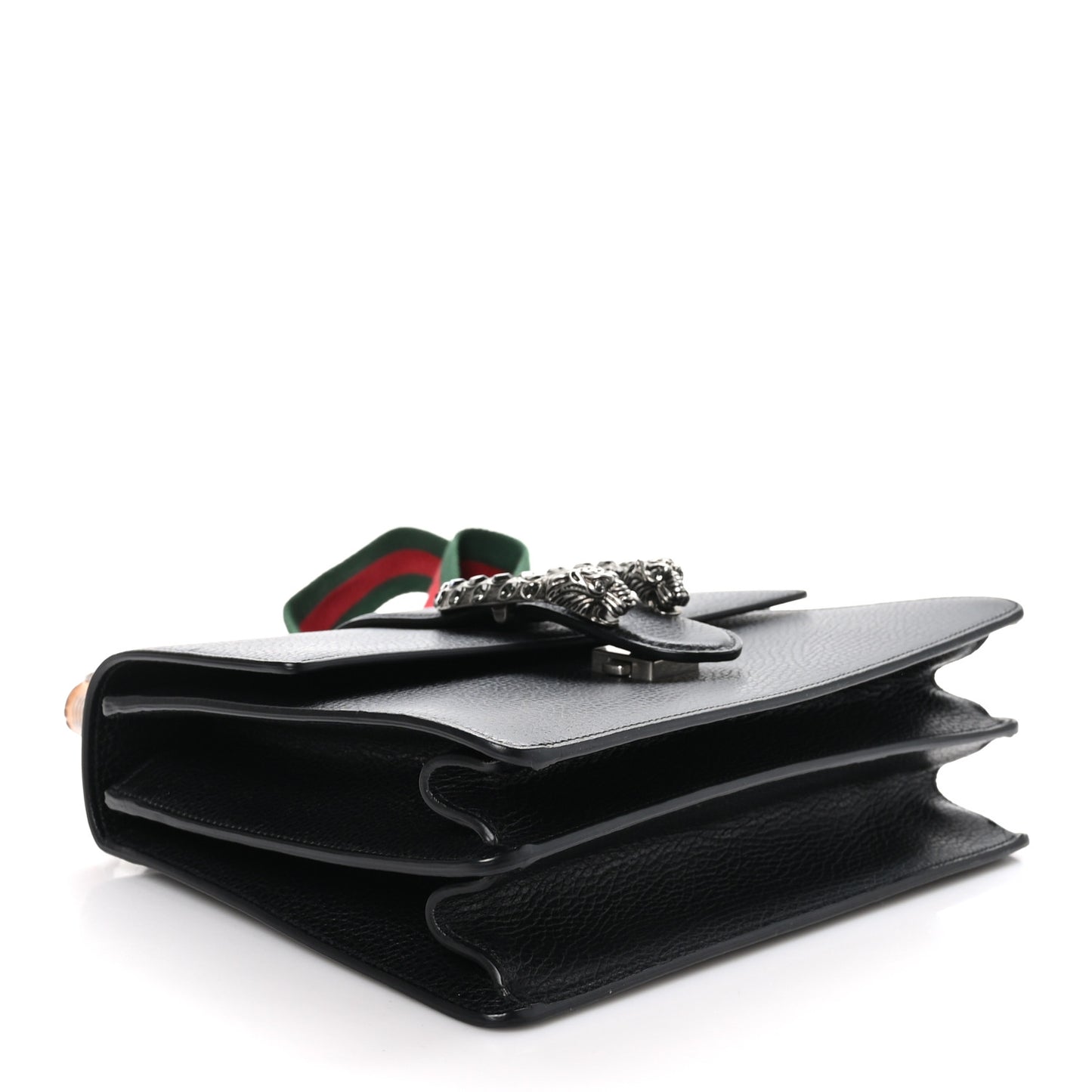 Dollar Calfskin Crystal Web Medium Dionysus Bamboo Top Handle Bag Black Black Diamond