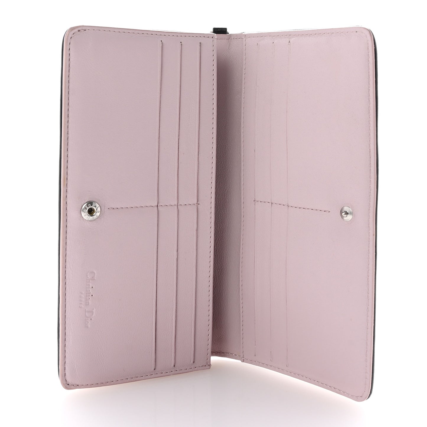 Lambskin Cannage Lady Dior Wallet Organizer Black Pink