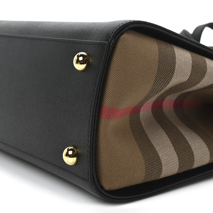 Burberry Calfskin Mega Check Small Banwell Tote Black 9 of 9