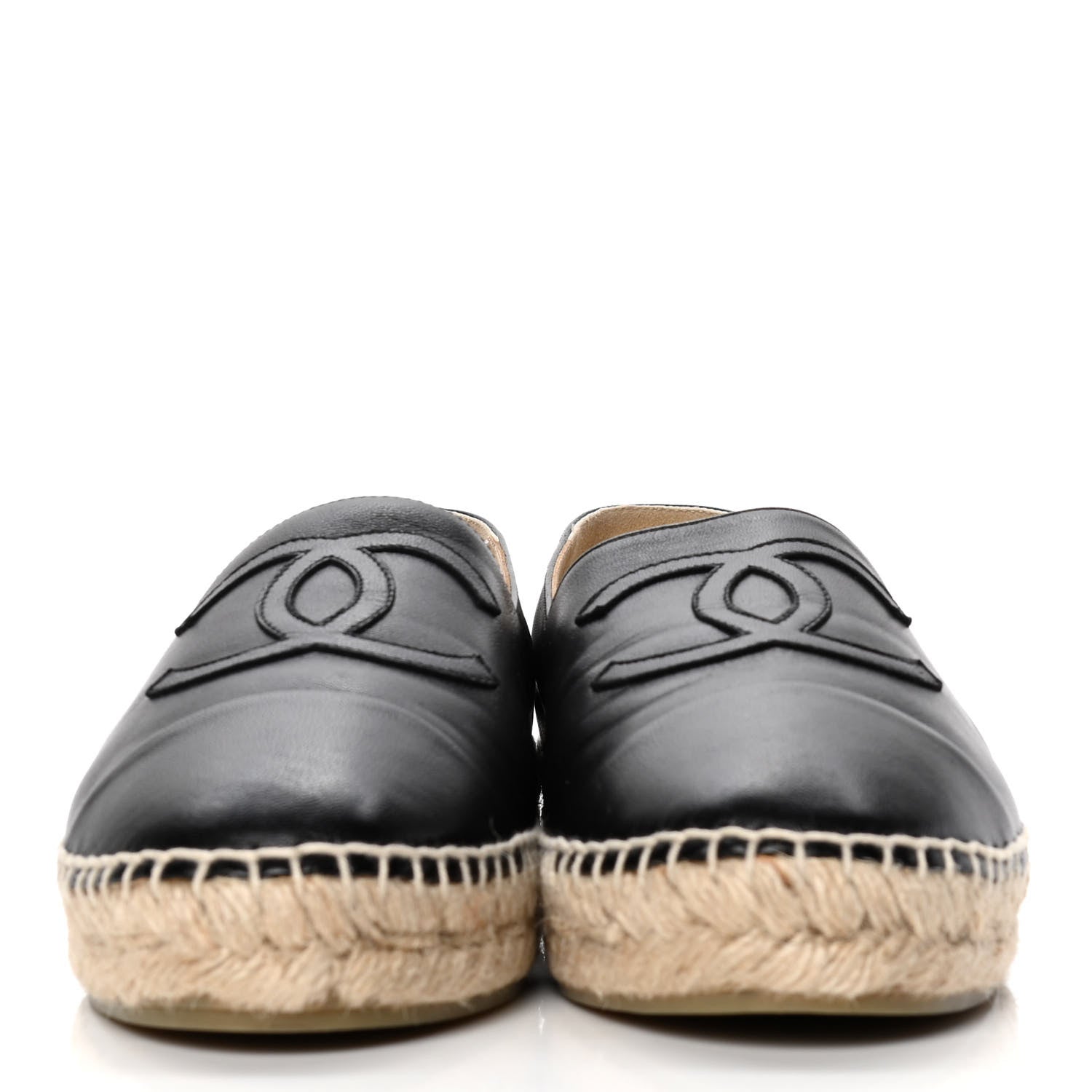 Chanel Lambskin CC Espadrilles 39 Black 2 of 10
