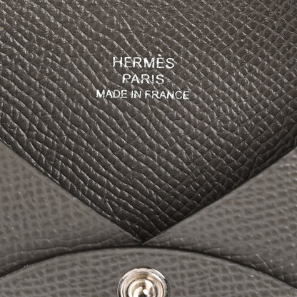Hermes Epsom Calvi Card Case Gris Meyer 6 of 8
