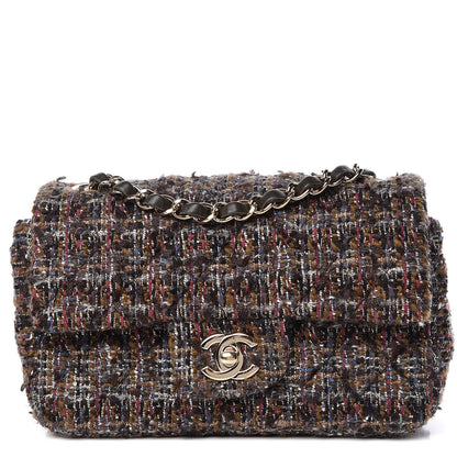 Chanel Tweed Quilted Mini Rectangular Flap Beige 1 of 12