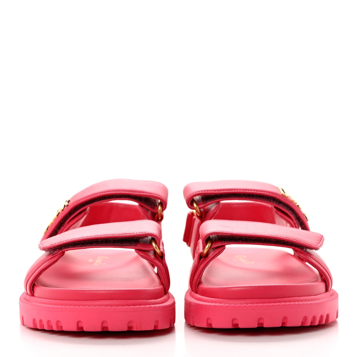 Christian Dior Lambskin Dioract Sandals 37 Raspberry 2 of 8