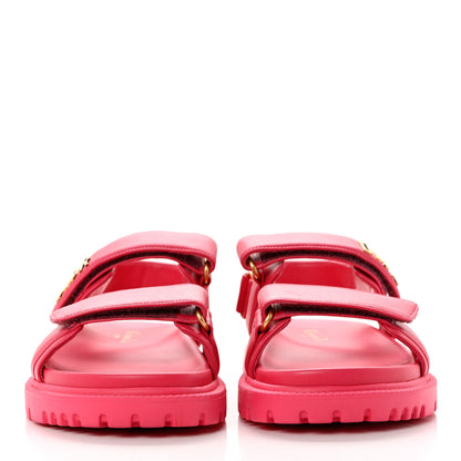 Christian Dior Lambskin Dioract Sandals 37 Raspberry 2 of 8