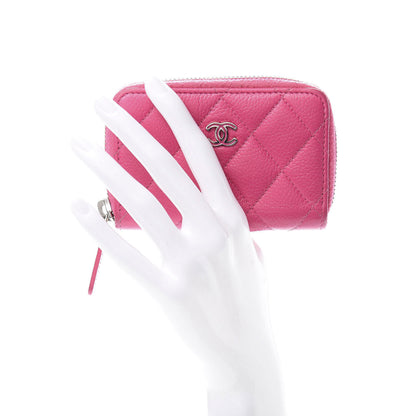 Chanel Caviar Quilted Zip Coin Purse Pink 2 of 10