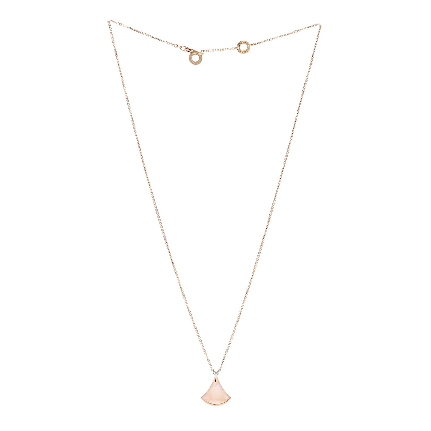 18K Yellow Gold Diamond Mother of Pearl Small Divas' Dream Pendant Necklace