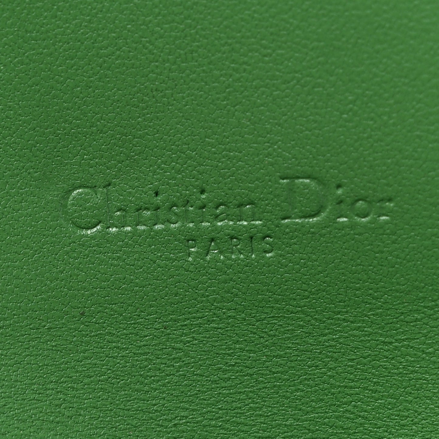 Goatskin Saddle Chain Wallet Pouch Bright Green