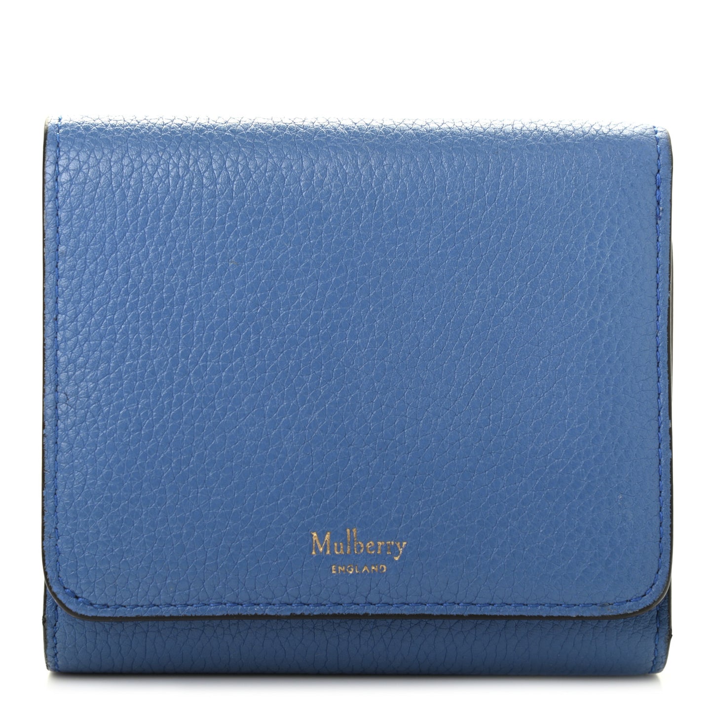Small Classic Grain Tri-fold Wallet Blue