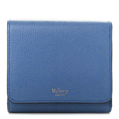 Mulberry Small Classic Grain Tri-fold Wallet Blue 1 of 13