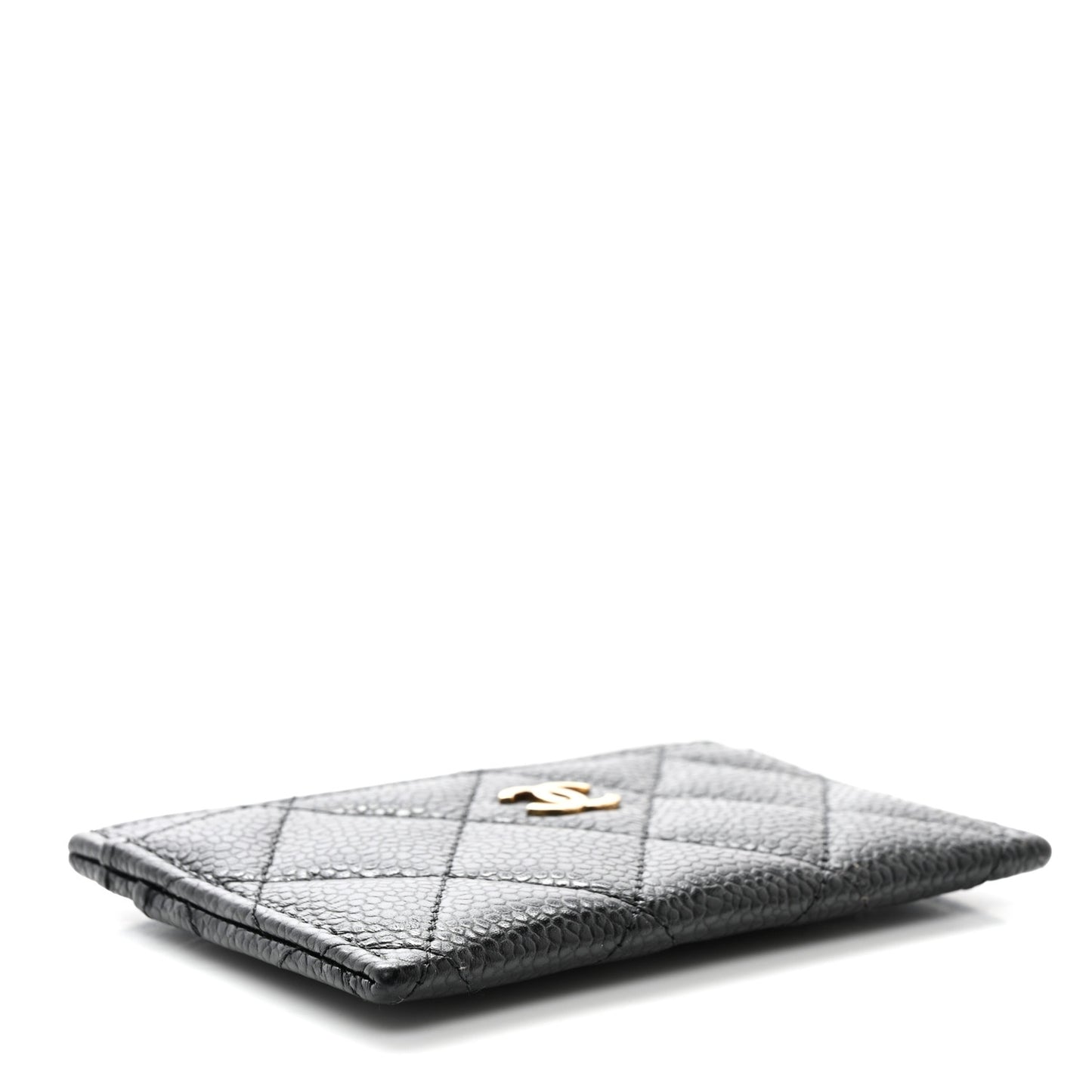 Caviar Quilted Card Holder Black