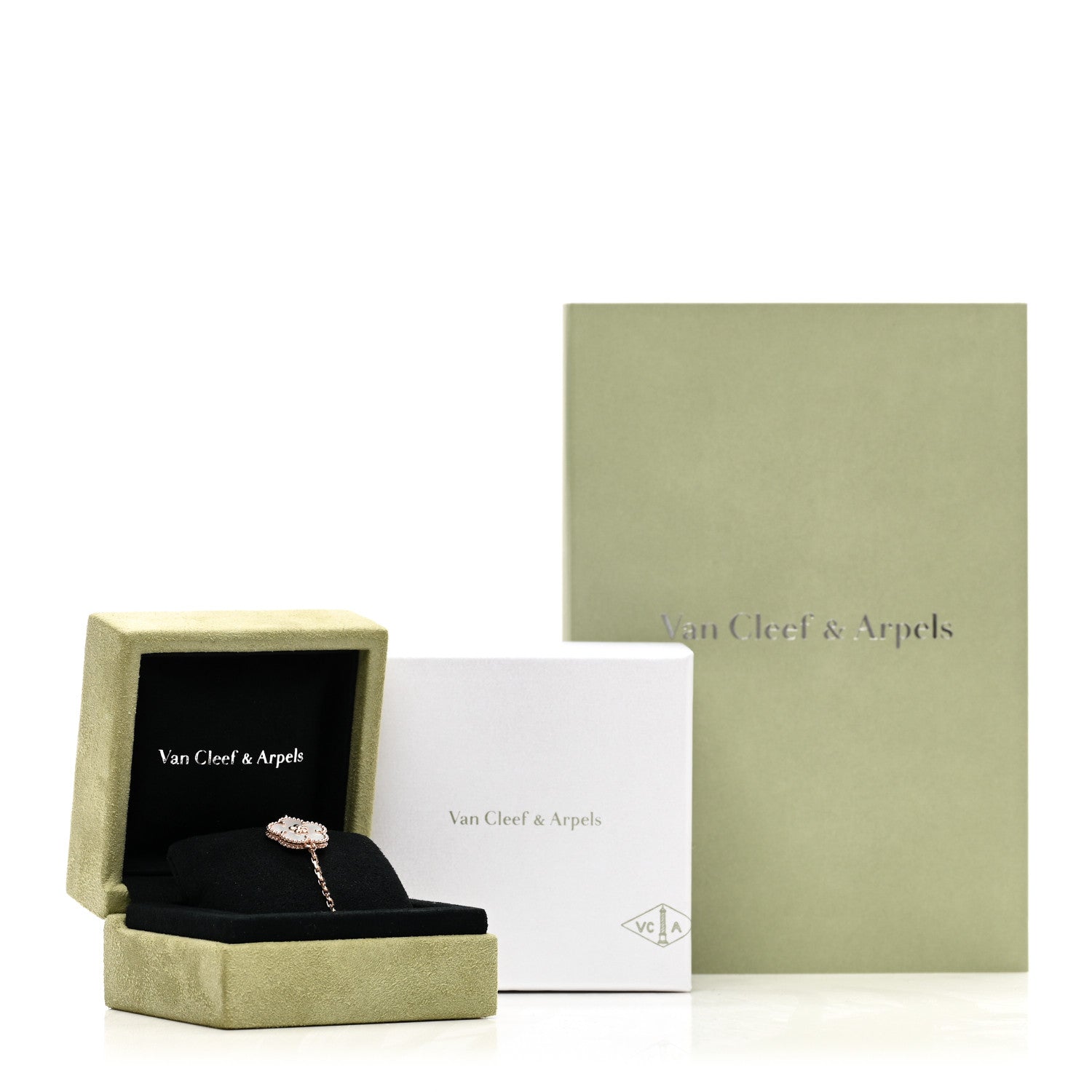 Van Cleef & Arpels 18K Rose Gold Mother Of Pearl Lucky Spring Plum Blossom Bracelet 4 of 4