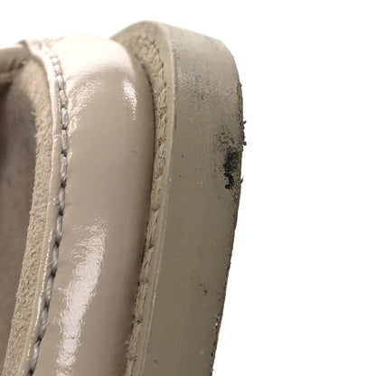 Chanel Shiny Calfskin Crystal Quilted Velcro Dad CC Slide Sandals 38 Light Beige 13 of 14