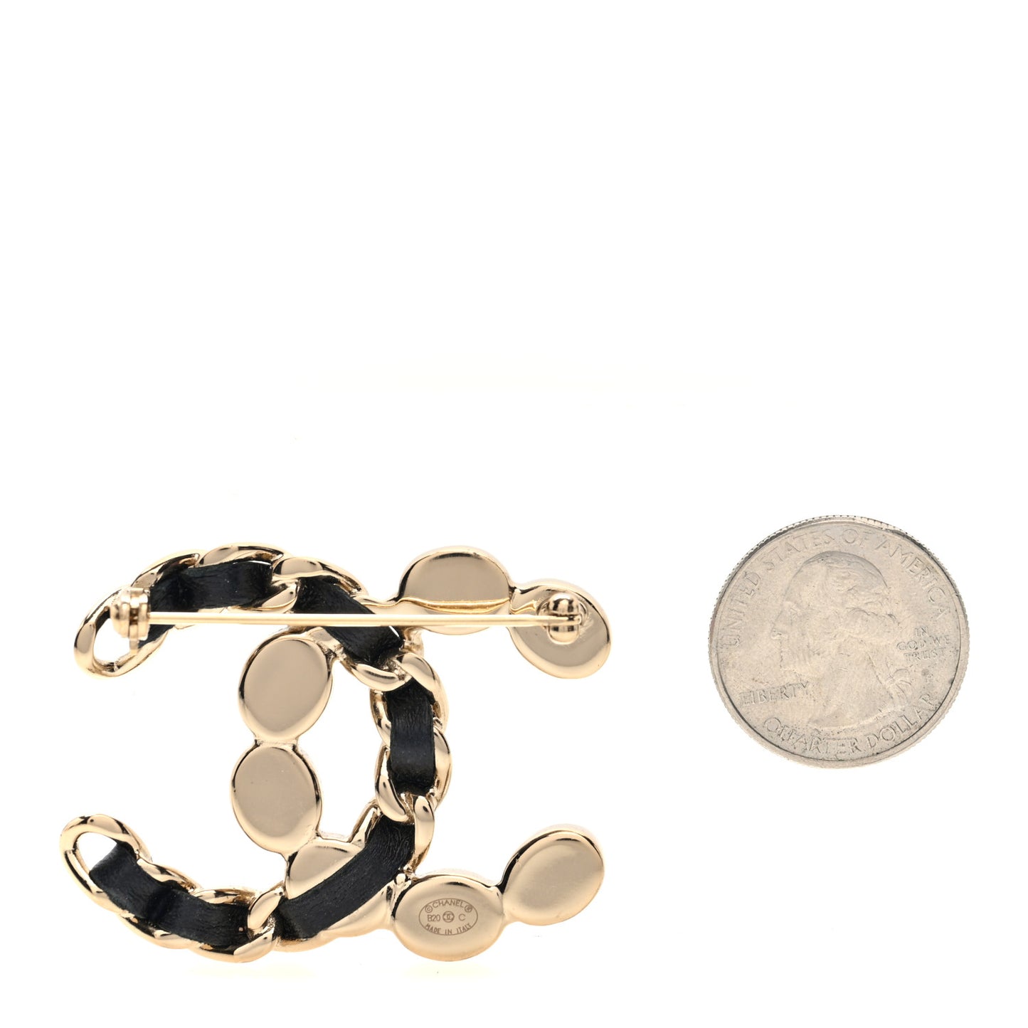 Lambskin Crystal CC Chain Brooch Black Multicolor