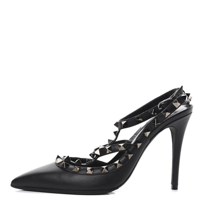 Valentino Garavani Nappa Rockstud Ankle Strap Pumps 36.5 Black 1 of 9