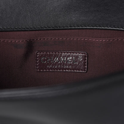 Chanel Calfskin Woven Medium Boy Flap Black White 6 of 12