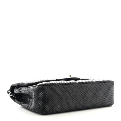 Chanel Lambskin Perforated Medium Double Flap Black 4 of 18