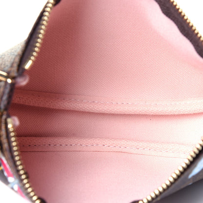 Louis Vuitton Damier Ebene 2020 Christmas Animation Big Wheel Mini Pochette Accessories Rose Ballerine 5 of 10